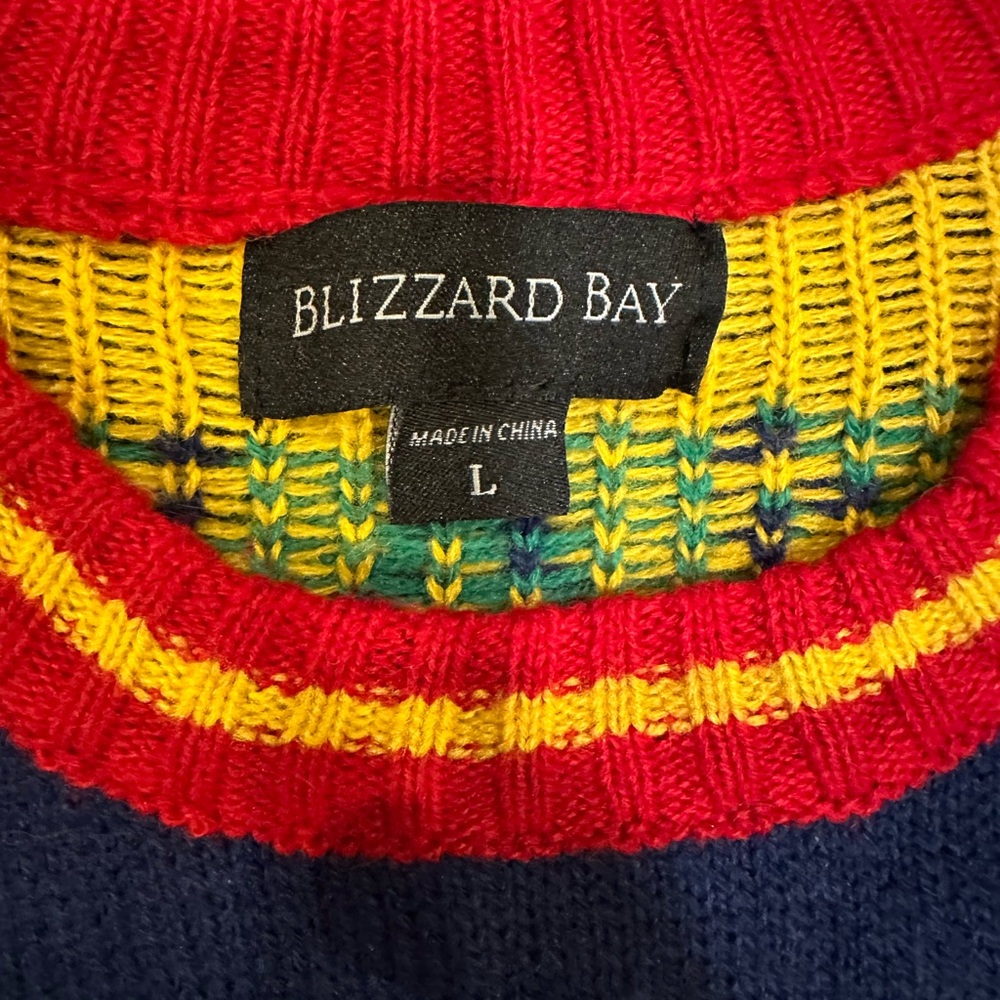 Ugly Christmas Festive Taco knit Sweater - Navy and Red Mens L embroidered - Picture 3 of 4
